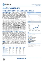 有机氟化学品维持高增，电池及电解液化学品盈利改善