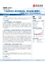 2020年半年度报告点评：产品结构优化+浆价持续走低，带动业绩大幅增长