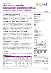 2020年7月销量点评：自主新品表现亮眼，销量增速继续大幅领先行业