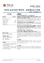 大国雄芯.半导体深度报告(八)：MEMS麦克风国产领军者，拓展惯性压力传感