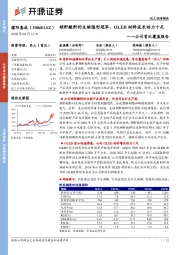 公司首次覆盖报告:顺酐酸酐衍生物隐形冠军,OLED材料成长动力十足