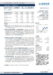 抗疫产品收入大幅增加，线上Q2恢复增长