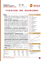 半年报符合预期，禁塑、禁抗助推业绩增长