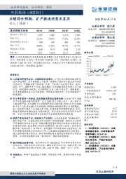 业绩符合预期,扩产提速迎需求复苏