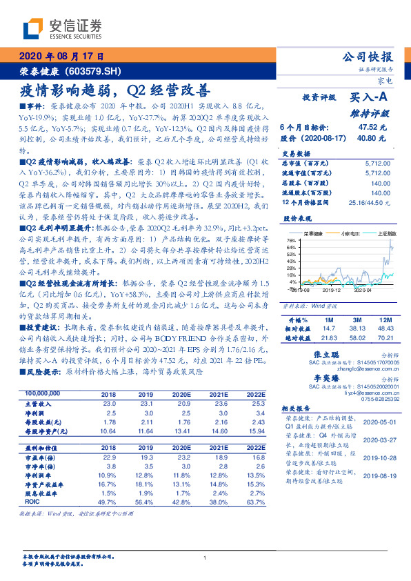疫情影响趋弱，Q2经营改善