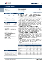 2020半年报业绩点评：半年盈利大增，成长性得到验证