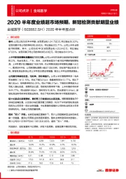 2020年半年报点评:2020半年度业绩超市场预期,新冠检测贡献明显业绩