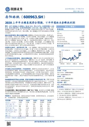 2020上半年业绩表现符合预期，下半年园林业务释放利润