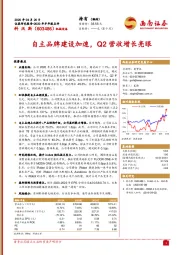 自主品牌建设加速，Q2营收增长亮眼