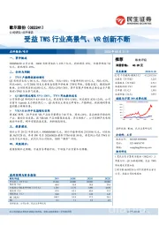 受益TWS行业高景气、VR创新不断