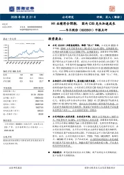 中报点评：H1业绩符合预期，国内CIS龙头加速成长