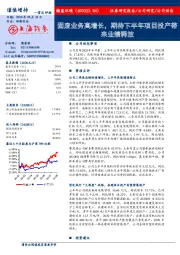 固废业务高增长,期待下半年项目投产带来业绩释放