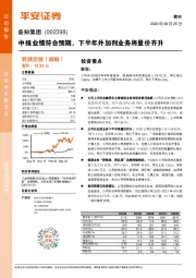 中报业绩符合预期，下半年外加剂业务将量价齐升