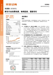 抓住行业发展机遇，继续品类、渠道优化