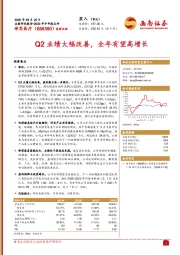 Q2业绩大幅改善，全年有望高增长