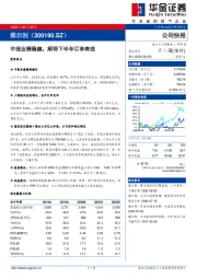 中报业绩稳健，期待下半年订单表现