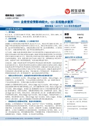 2020年半年报点评:20H1业绩受疫情影响较大,Q2实现稳步复苏