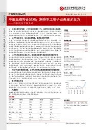 红相股份中报点评：中报业绩符合预期；期待军工电子业务逐步发力