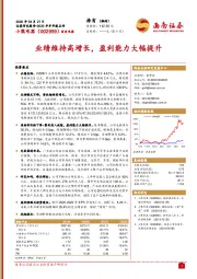 业绩维持高增长，盈利能力大幅提升