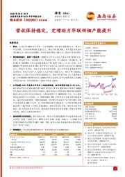 营收保持稳定，定增助力华联锌铟产能提升