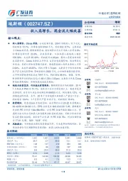 收入高增长，现金流大幅改善