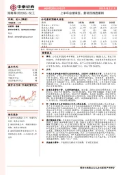 上半年业绩承压、新项目推进顺利