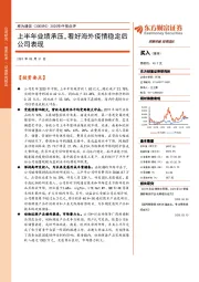 2020年中报点评：上半年业绩承压，看好海外疫情稳定后公司表现