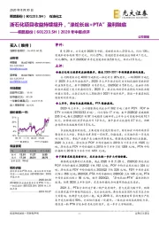 2020年中报点评:浙石化项目收益持续提升,“涤纶长丝+PTA”盈利触底