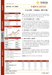 行业巨搫，中流砥柱，腾飞可期