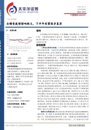 业绩受疫情影响较大,下半年有望逐步复苏