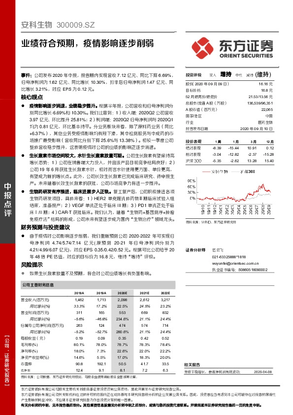 业绩符合预期，疫情影响逐步削弱