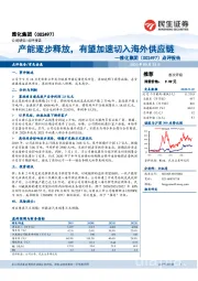 点评报告：产能逐步释放，有望加速切入海外供应链