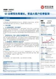 Q3业绩预告高增长，受益大客户旺季备货