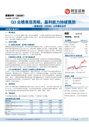 公司事件点评：Q3业绩表现亮眼，盈利能力持续强劲