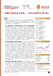 DMC价格创历史新高，一体化优势带动Q3增长