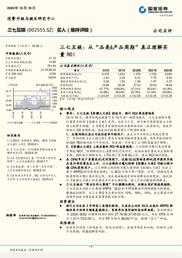 三七互娱：从“品类&产品周期”真正理解买量ROI