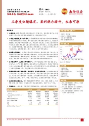 三季度业绩爆发、盈利能力提升，未来可期