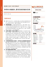 2020年三季报点评:净利率大幅增长,新项目拓宽增长空间