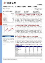 公司信息更新报告：Q3业绩环比改善显著，静待沸石业务放量