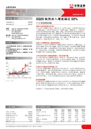 3Q20锭剂收入增速接近50%