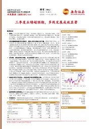 三季度业绩超预期,多线发展成效显著
