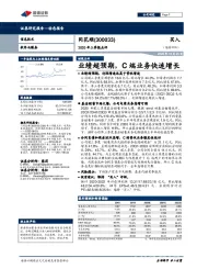 2020年三季报点评:业绩超预期,C端业务快速增长