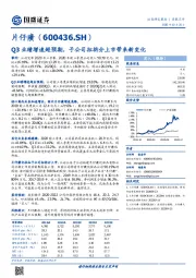 Q3业绩增速超预期，子公司拟拆分上市带来新变化