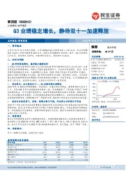 Q3业绩稳定增长，静待双十一加速释放