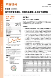 前三季度实现盈利，但利润规模较小且同比下滑明显