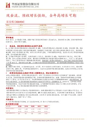 现金流、预收增长强劲,全年高增长可期