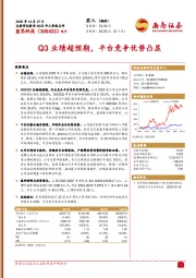 Q3业绩超预期，平台竞争优势凸显