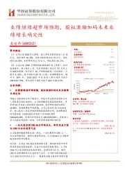 业绩继续超市场预期,股权激励加码未来业绩增长确定性