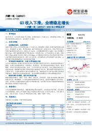 2020年三季报点评：Q3收入下滑，业绩稳定增长