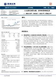 2020年3季报点评：汇兑损失拖累业绩，实际经营持续复苏